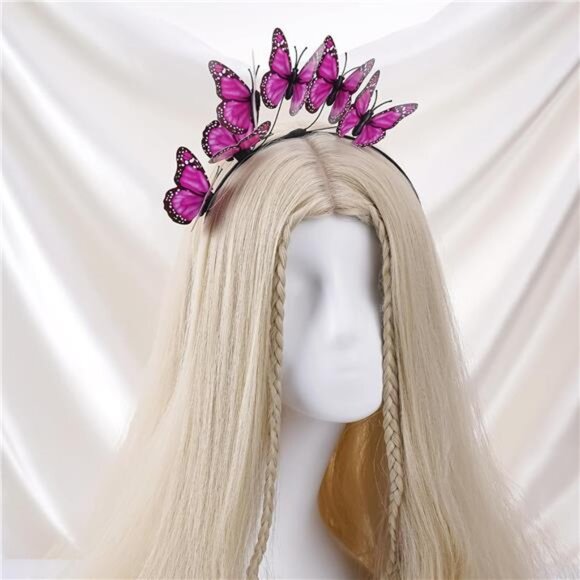 Customizable Butterfly Fascinator Headband | 3D Monarch Butterfly Crown - Picture 5 of 5
